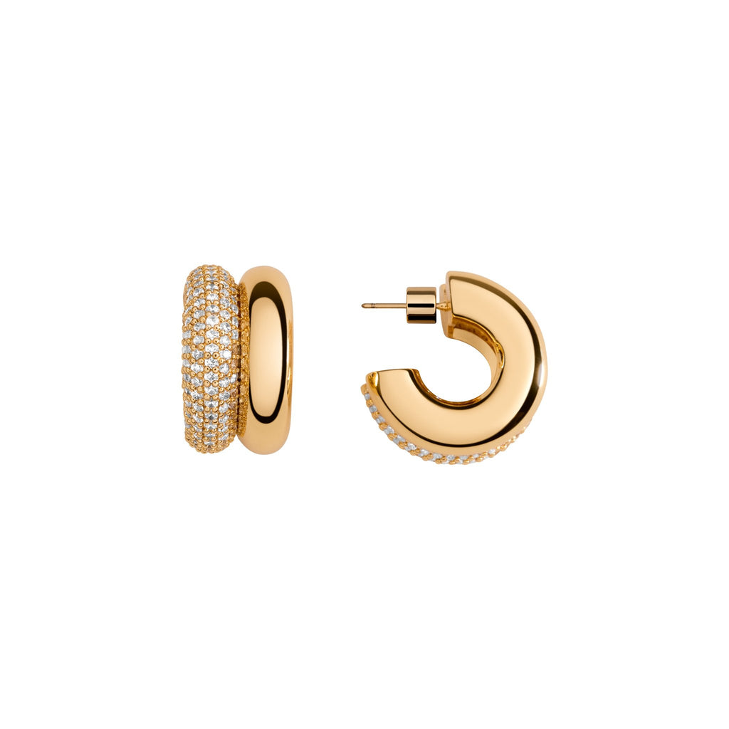 [Rita monica] Red Velvetジョイ着用☆Double Hoop Earrings Siren Muse Ripple Small Hoop Earrings in 18k Gold Vermeil on