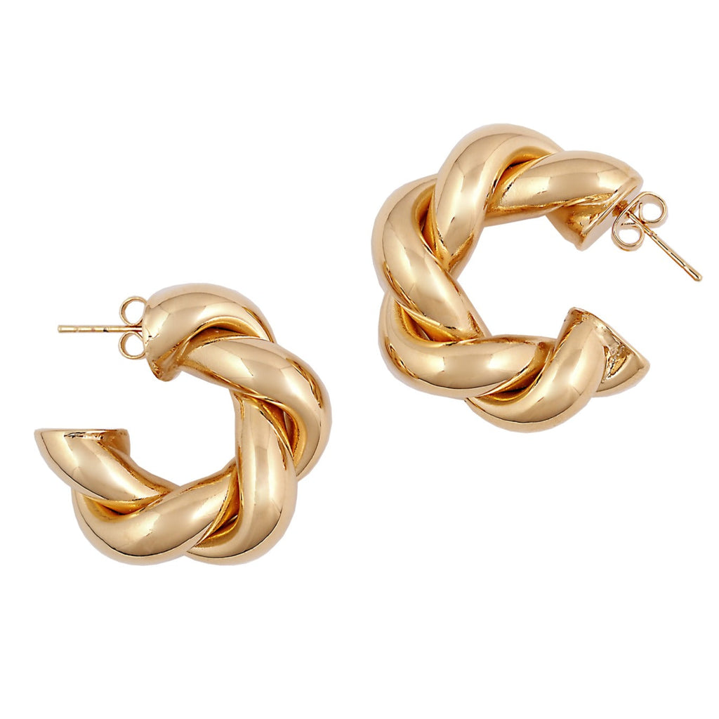 Hayden Hoop Earrings, Anti-Tarnish Protective Coating, Twisted Gold Hoop Earrings Trendy Earrings, Bold Hoop, Bridal, Bridesmaid Jewelry