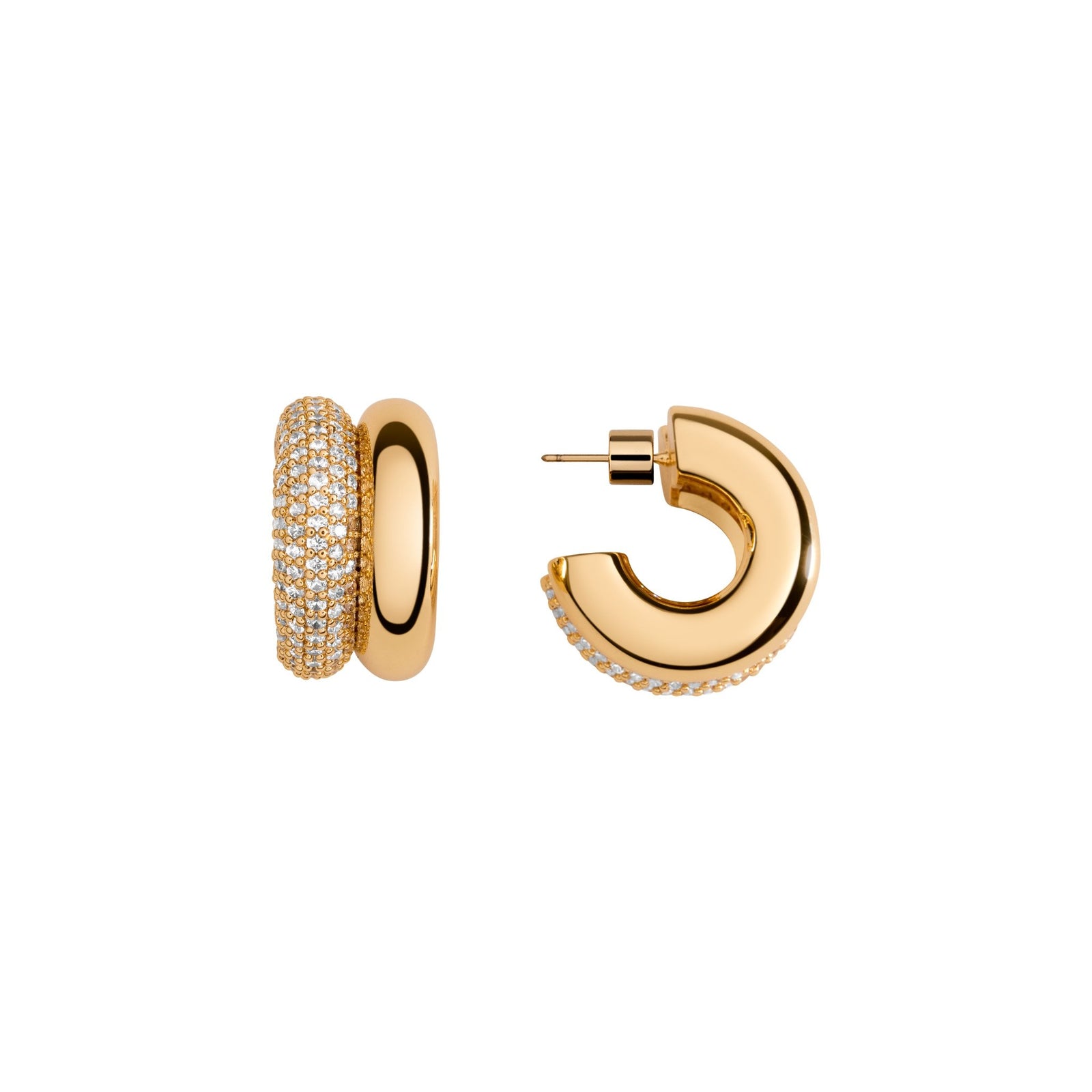 CZ Double Hoop Earrings – Martha Calvo
