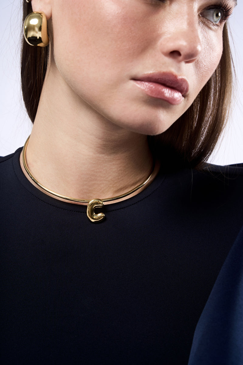 joolz by martha calvo initial necklace Bubble Letter Choker U