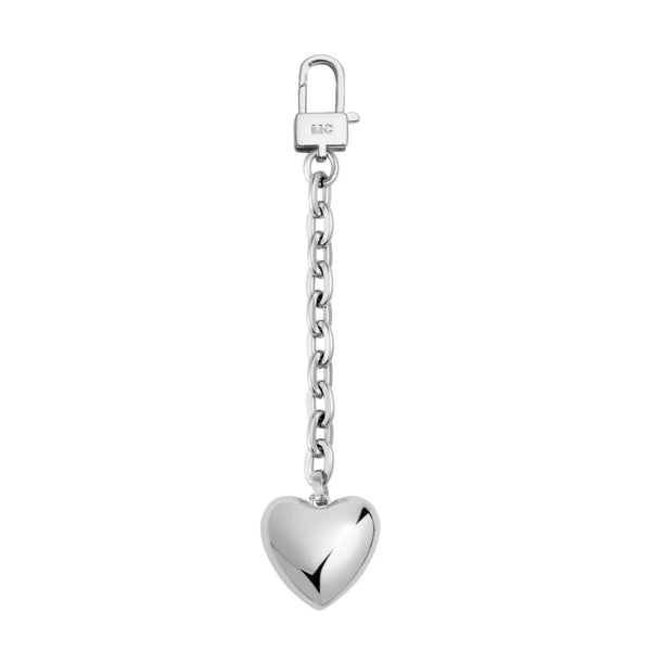 Rhodium Heart Bag Charm