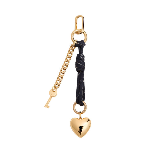 Heart Lock and Key Bag Charm