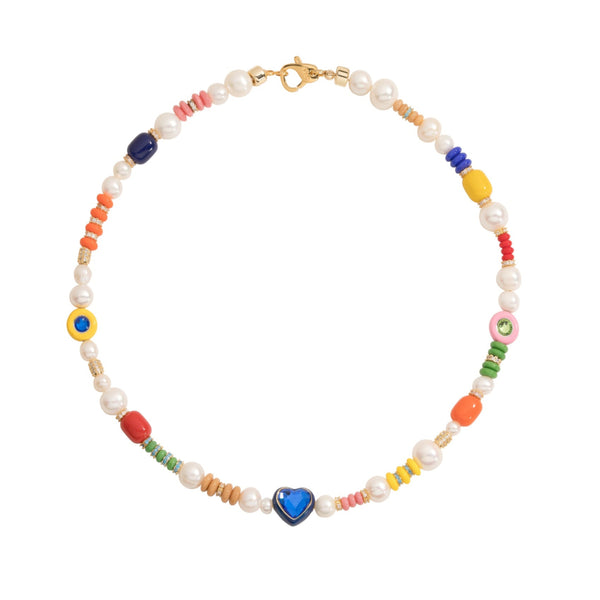 Crystal Enamel Heart Necklace