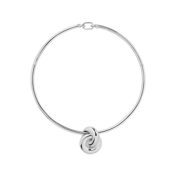 Rhodium Knot Necklace