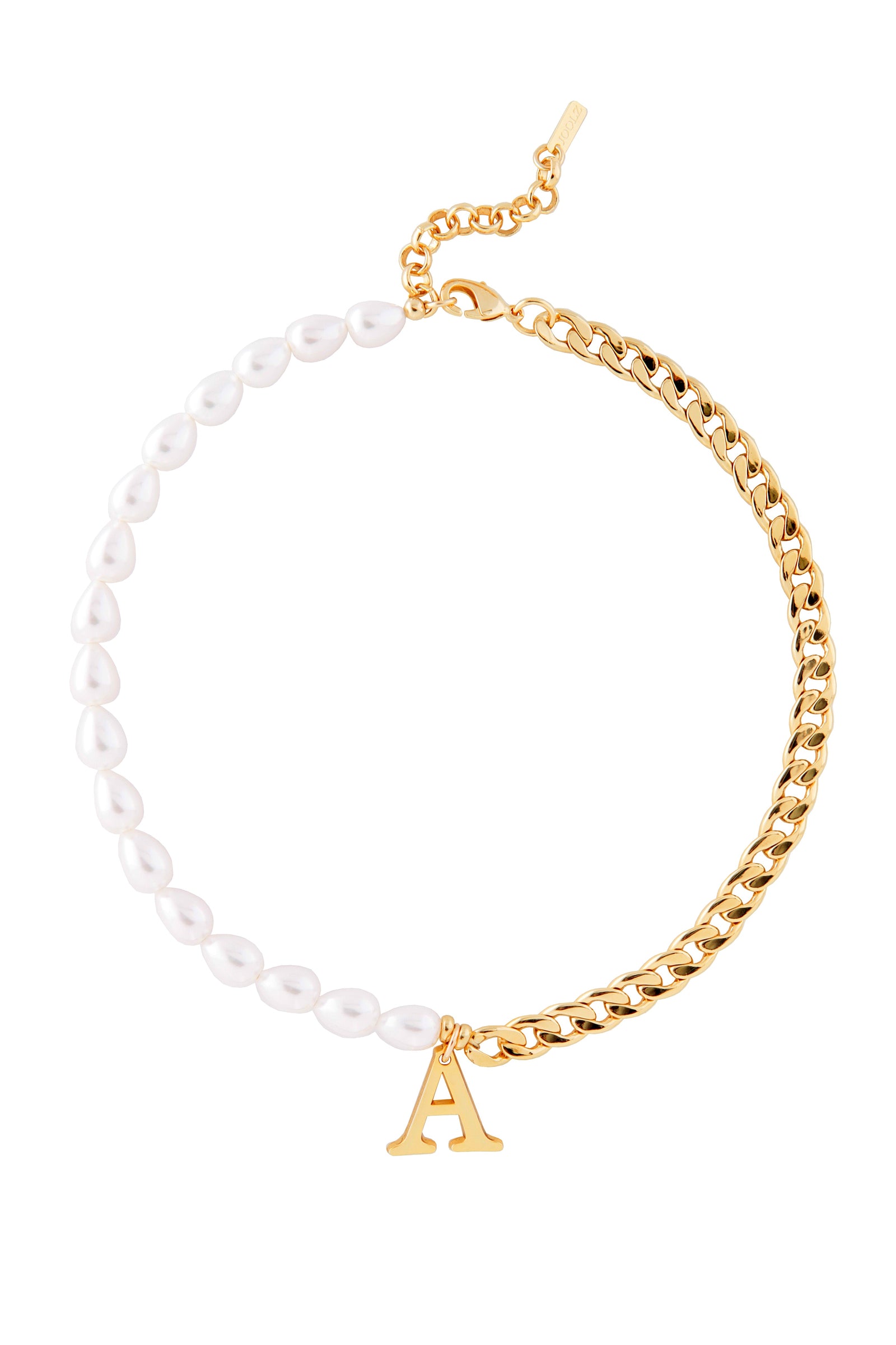 Pearl and Chain Initial Necklace – Joolz by Martha Calvo