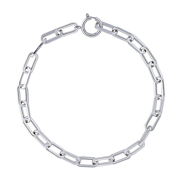 Rhodium Open Link Necklace
