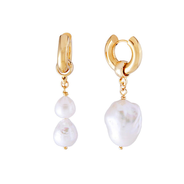 Mismatched Baroque Pearl Earrings