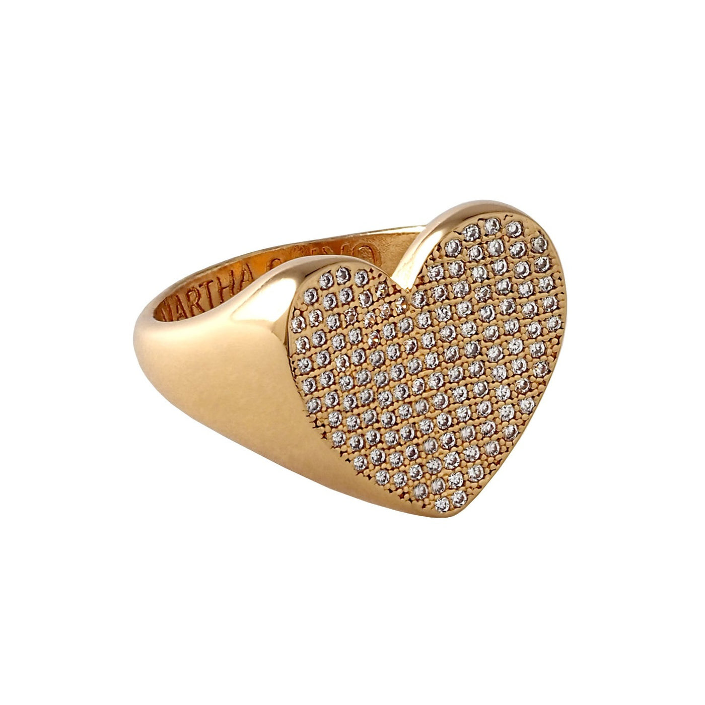 Pave Heart Signet Ring – Joolz by Martha Calvo