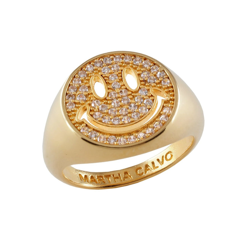 All Smiles Pave Signet Ring